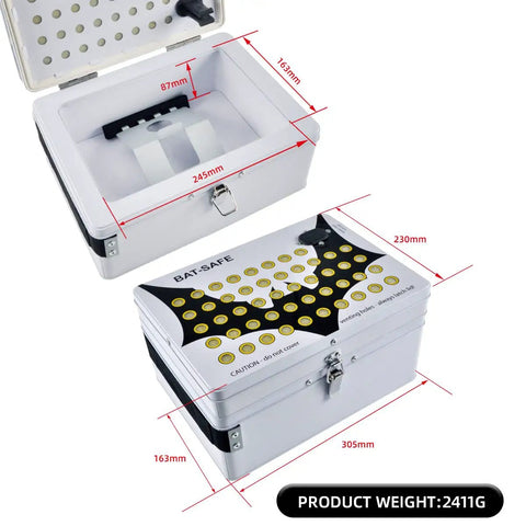 Fireproof LiPo Battery Charging Safe Box M Size Lightweight Four Pound Design For Drones FPV And RC Hobbyists