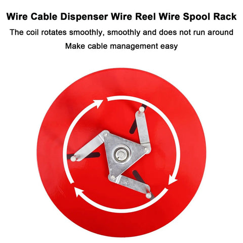 Hella Sturdy Adjustable Wire Spool Dispenser With Heavy Duty Cable Caddy Rack For Pros And Multi Tool Electrical Manager Built From Solid Metal Frame That Slaps In Every Shop showing smooth rotation mechanism.