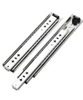 Full Extension Ball Bearing Locking Drawer Slides With Side Mount Installation Built In Locking To Fix Position Beefy Heavy Duty Support Up To 250 Lbs Lengths From 10 To 60 Inches Smooth Glide No Lock Color Multiple Sizes, steel side-mount pair