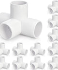 12 Pack 1 Inch PVC Pipe Fittings 4 Way Elbow Corner Side Outlet Tee Fitting Heavy Duty Furniture Grade Connectors