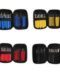 Variety of 30 Piece Terminal Removal Tool Kit With Stainless Steel Extractors For Electrical Connectors And Harness Maintenance Red Built Tough For Safe Pin Extraction And Quick Wiring Repairs In Electronics Projects Must Have, showing four different colored handles in carrying cases.