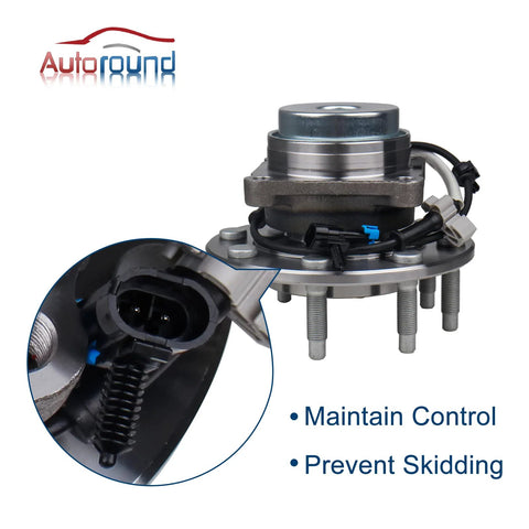 Chevy Express And GMC Savana Front Wheel Hub And Bearing Assembly 8 Lug With ABS For 2003 To 2017 Vans Replacement Upgrade
