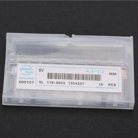 Box of Pro Grade Mini Tungsten Steel Drill Bits Set for PCB Circuit Board, 10 Pieces, 0.3 to 1.2 mm Precision Micro Drill Kit