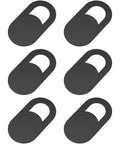 Super Slick Six Pack Webcam Slides With Hella Thin Sliding Frame For Total Security And Private Screen Guarding On Laptops Desktops Macbooks Phones Tablets And Echo Shows Matte Black, six matte black privacy sliders.