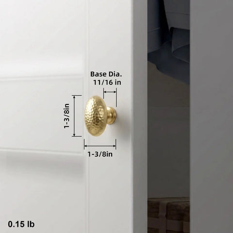 Top Shelf Champagne Bronze Cabinet Knobs With A Hammered Oval Dome And Soft Metallic Luster Gives Your Space A Real Deal Modern Twist Perfect For Updating Kitchen Drawers And Furniture Arrives In A Quick Six Pack Bundle, shown on cabinet door.