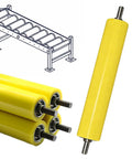 5 Pack Steel Conveyor Rollers For Seamless Material Handling With Customizable Lengths And Available Diameters 35mm 50mm 60mm, yellow PVC rollers