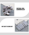 Heavy Duty Furniture Connector Kit With Cam Bolts, Nuts, And Dowels, 24 Piece Silver Iron And Aluminum Alloy Fasteners material view.