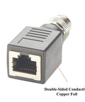 Beefy M12 A Coding 8 Pin To RJ45 Cat6 Shielded Industrial Ethernet Adapter IP67 Bulkhead for GigE Vision Cameras and Industrial Gear