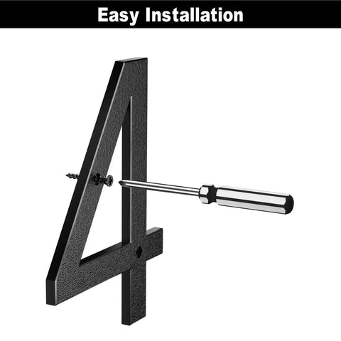 8 Inch Floating Black House Numbers For Outside, Modern Address Markers For Outdoor Walls, Durable ABS Plastic, easy installation