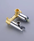 Concealed Wall Mount Hot And Cold Bidet Spray Set With Brass Mixer Valve Chrome Handheld Sprayer Shattaf 47 Inch Stainless Steel Hose EPDM Nylon Inner Standard One Half Inch NPT Connector DIY Ready showing brass mixer valve detail