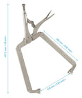 Two Pack 18 Inch C Clamp Locking Pliers With Swivel Pads for welding and woodworking, built tough heavy duty locking pliers shown open