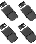 Heavy Duty Black Stainless Steel Concealed Toggle Latches For Toolbox And Suitcase With Weather Resistant Protection and Sturdy Metal Draw Buckle Closure That Holds Tight During Rough Use - four black latches shown.