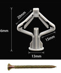 Beefed Up Heavy Duty Drywall Anchor Kit With Screws For Hollow Walls 50 Anchors And 50 Screws Twin Expansion Ribbed Anchors For Strong Hold Anti Rotation Design High Temperature And Humidity Resistant Mounts, 36mm anchor