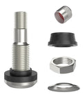 SUNSOUL TR416 5-pack metal tire valve stems, outer-mount, silver, fits 0.453–0.625 in rim holes, clamp-in, high-pressure