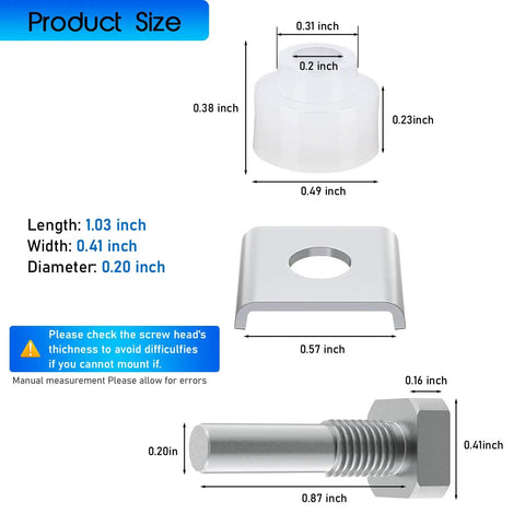 Product size details for Upgraded Shower Door Pivot Pin Replacement Kit For Framed Glass Swing Doors Heavy Duty Stainless Steel Hinge Repair.