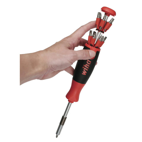 Ultra Driver 14 Piece 26 In 1 Bit Holder Set With 13 Double Ended Inserts for DIY Pros in hand showing bit arrangement.