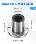 Top Shelf LMK16UU Linear Ball Bearings With 16mm Bore And 28mm Outside Diameter for smooth glides, round flange bushings.
