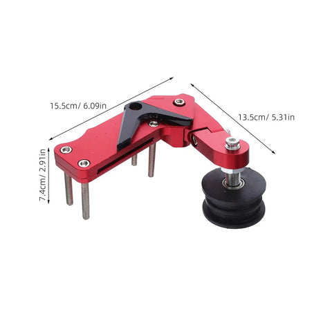 Heavy Duty Universal Motorcycle Chain Tensioner Kit For Dirt Bikes And Atvs With Anti Slip Roller For Precise Adjustment And Safe Heavy Rides, red aluminum, 15.5cm
