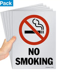 Pack Of Five Beefy 12 X 9 Inch No Smoking Signs Bold Warning Icon Screen Printed On Sturdy 10 Mil Polystyrene Plastic Indoor Or Outdoor