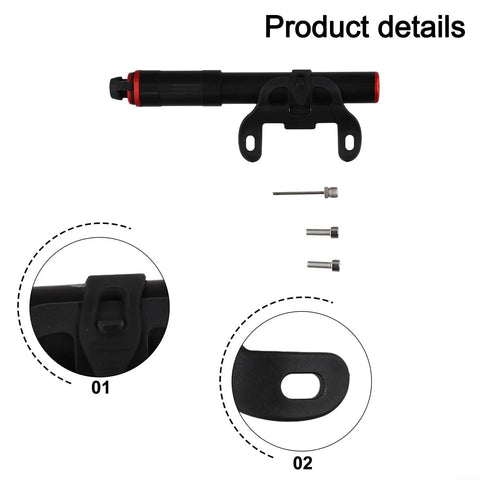 Ultra Lightweight Mini Bike Pump Hits 120 PSI for Road And Mountain E-Bike Tires With Dual Valve Aluminum Alloy Hand Portability Black