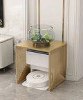 Dope Versatile Metal Storage Rack For Robot Vacuum Cleaner Stand with fish bowl on top, fits hallway or living room