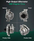 360-degree view of Beefed Up Alternator Replacement For 2014 2019 Jeep Cherokee 2017 2022 Compass Renegade 2015 2021 Ram