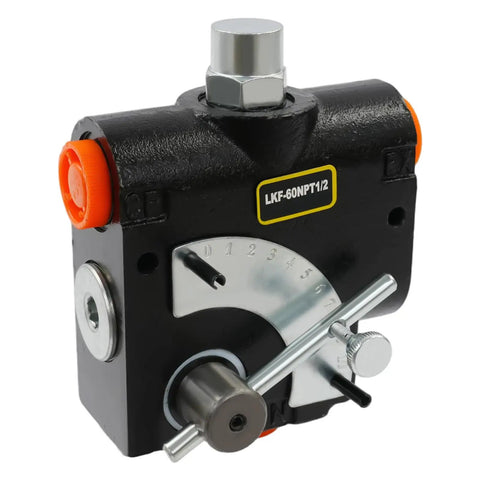Flow Control Valve Half Inch NPT Port Adjustable Directional Hydraulic Valve 3000 PSI Relief Max 15.85 GPM
