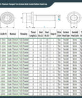 Rainbow Titanium M6x1 20mm Torx Washer Socket Cap Screws Set 10Pcs Nano Coated Multicolor Bolts specifications chart