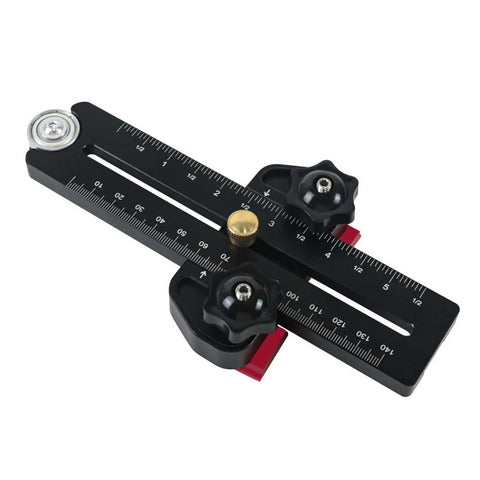 Rock Solid Aluminum Thin Rip Jig For Precision Woodworking Projects Built Tough, featuring adjustable knobs for exact width cuts.