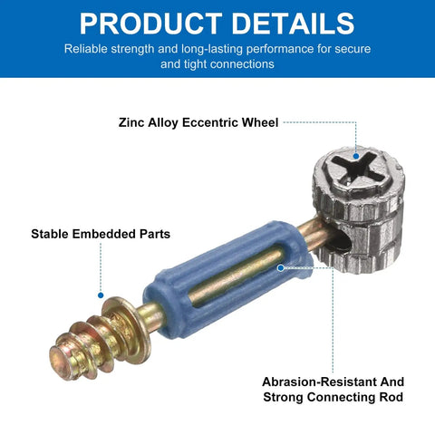 Zinc alloy eccentric wheel part from Heavy Hitter 25 Set Furniture Cam Lock Connector Kit With M6x40mm Cabinet Bolts.