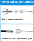 Nine Piece Grease Gun Needle Nozzle Kit With Slotted Fittings, Rubber Nipples And Stainless Steel Injector Needles connection methods