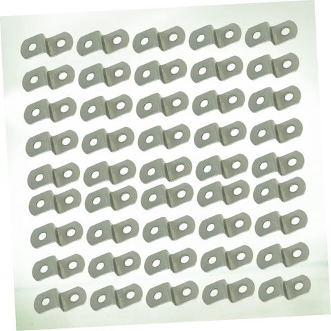 Picture Frame Hardware Kit With 150 Back Panel Connectors arranged in neat rows for wall decor DIY projects.