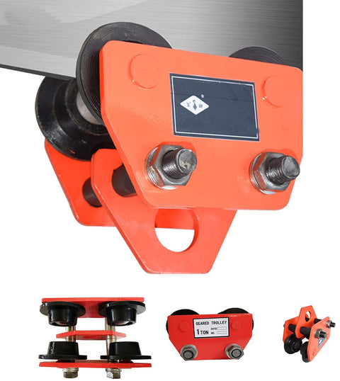 Two Ton Push Trolley Beam Trolley 4400 Lbs Capacity Dual Wheels Crane Lift For Garage Hoist Adjustable Width Rail