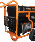 Electric-Start 17500-Watt Gas Portable Generator with durable steel frame and OHVI engine, side view, 49-state compliant