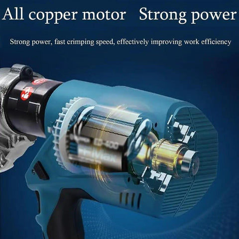 Image of Top Rated Battery Powered Handheld Electric Crimping Machine For Copper Aluminum Terminals, highlighting all copper motor design.