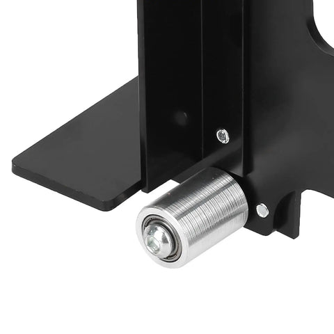 Close-up of Heavy Duty Angle Grinder Belt Sander Adapter With M14 Spindle showing roller and sturdy base for sanding.