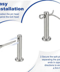 Heavy Duty M5X16mm Clevis Pins in 304 Stainless Steel With Cotter Pins, showing installation steps for secure attachment in trailers.