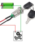 4 Pack 12mm On Off Metal Key Lock Switches With Prewired Leads Rotary Maintained Latching Key Switches Set Includes 8 Keys For battery wiring