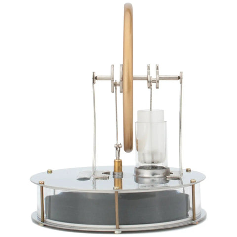 Low Temperature Stirling Engine For Coffee Mug Power, Easy Start Steam Engine Model on metal base with wooden flywheel