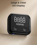 Your Go To Smart Body Measuring Tape With Bright LED Display And Rechargeable Battery close-up of LED display in black.