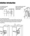Installation instructions for Heavy Duty Gate Hardware Kit With Self Locking Gate Latch 6 Inch T Strap Hinges And 10 Inch Gate Door Handle