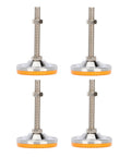 4 Adjustable Leveling Feet For Furniture And Cabinets Heavy Duty Plated Steel Swivel Levelers Built To Stop Wobble And Vibration Easy Install For Tables Workbenches Shelves And Bookcases, nickel-plated steel