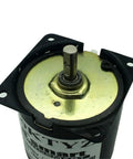 Close-up of Beefy Torque Permanent Magnet Synchronous Gear Motor 110 220V AC CW CCW 80 RPM for DIY builds and gearboxes
