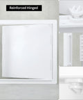 Heavy Duty Plastic Access Panel For Drywall 18x18 Inch removable wall door with reinforced hinge for easy access to plumbing and HVAC lines.