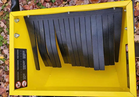 Heavy-Duty 3 Inch Portable Chipper Shredder with 224cc OHV Engine showing intake with hardened steel blades