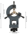 Professional Grade Rock Solid Mini Metal Lathe Steady Rest With Mounting Hardware For WM210V Machines, aluminum alloy center support with dimensions.
