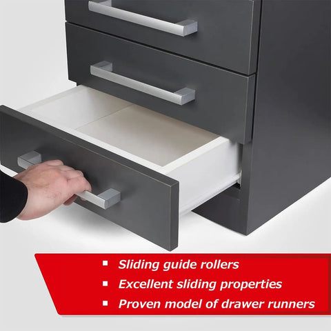 Rock Solid Heavy Duty Roller Drawer Slides One Pair Thick Steel Telescopic Runners For Kitchen Cabinets And Wardrobes Bottom Mount Smooth Roll Extension Track White