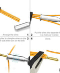 Steps demonstrating the use of Heavy Duty Wire Twisting Tool Set For Power Drill And Impact Driver with 5-line quick connector.