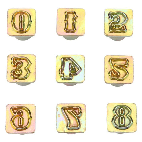 13mm Metal Number Stamp Set 0 to 8 With Knock Hammer, Pro Grade Handheld Stamping Tool, numbers 0-8 impressions for DIY marking
