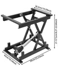 Heavy Duty Electric Lift Table With 250 Lb Capacity Single Scissor Design Foldable Hydraulic Platform Includes Remote Control dimensions displayed.